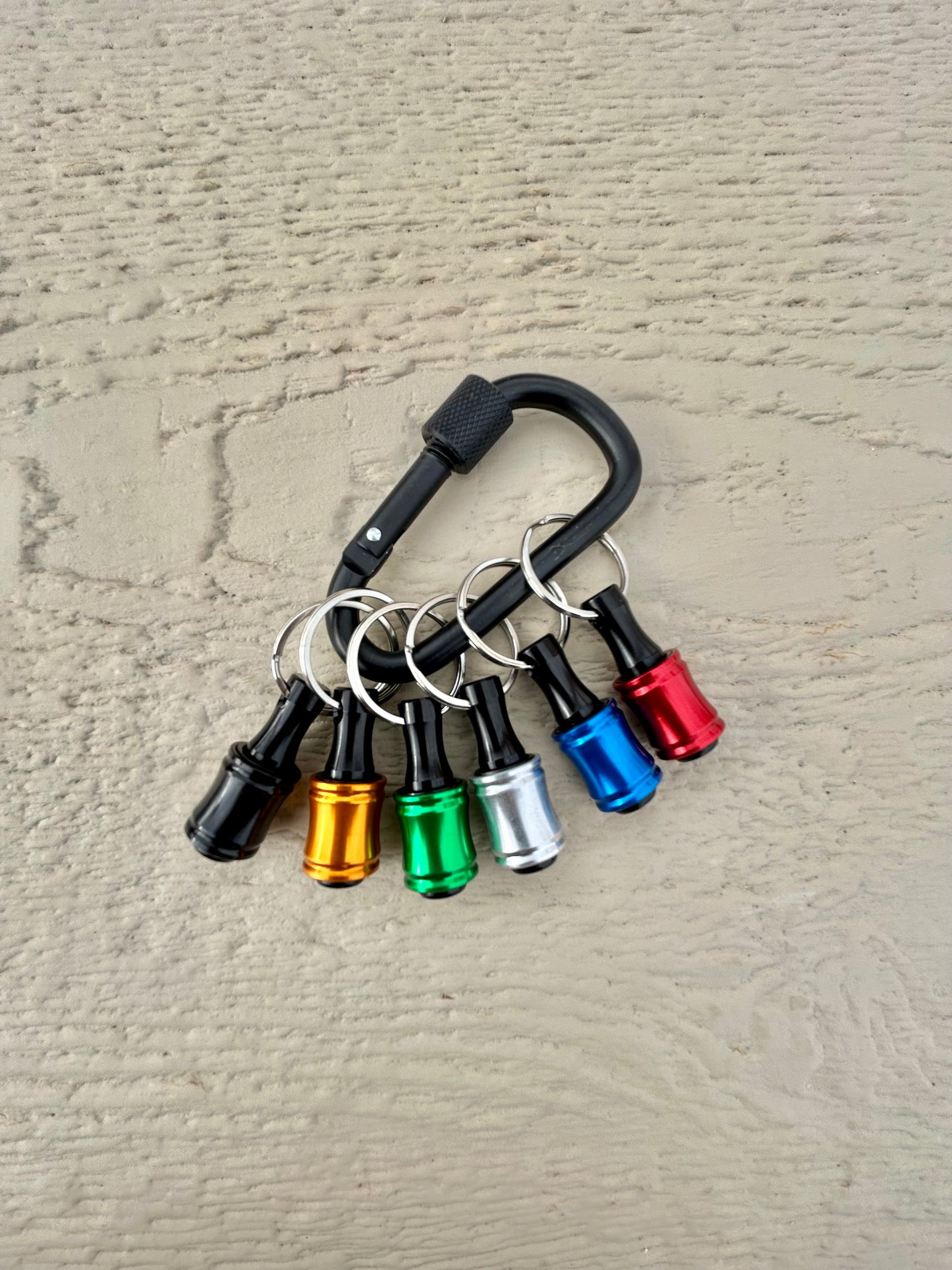 6 colorful drill extension bit holder 1/4” hexagonal keychain.