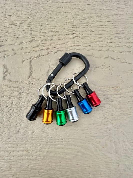 6 colorful drill extension bit holder 1/4” hexagonal keychain.